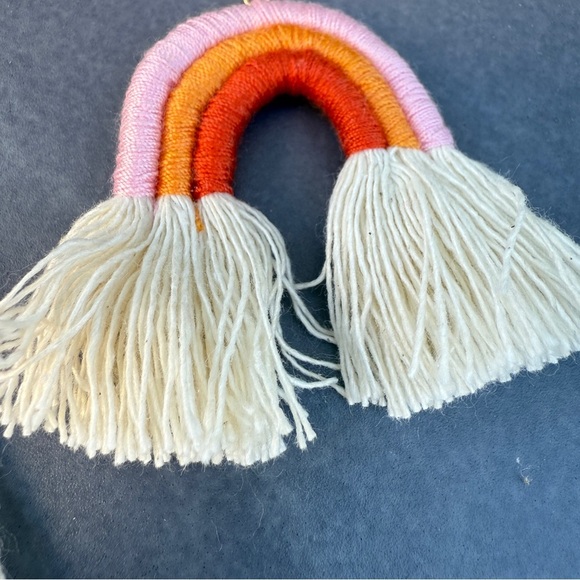 Colorful Macrame Handmade Rainbow Fringe Earrings - Picture 6 of 11